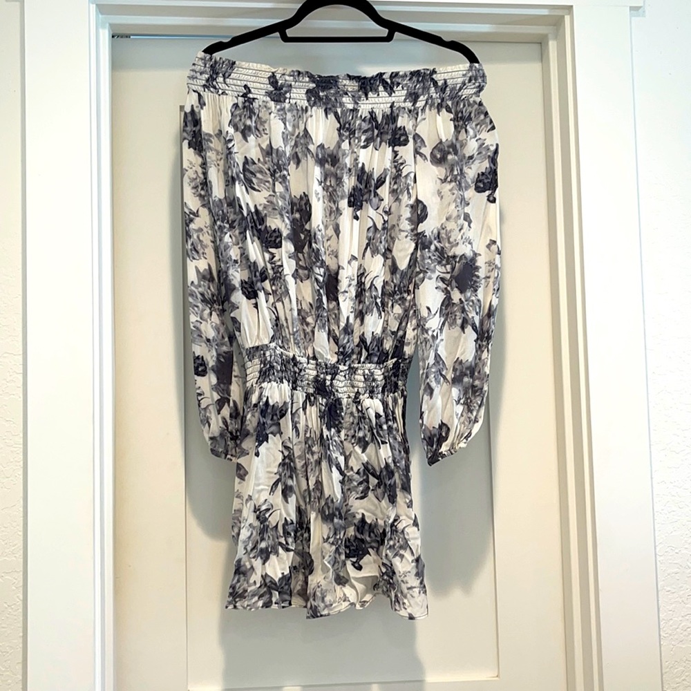 Intermix off the shoulder black and white dress